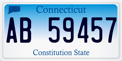 CT license plate AB59457