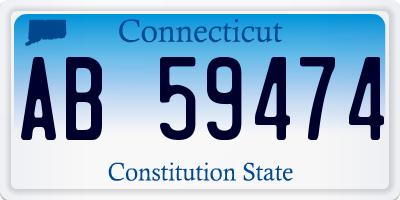 CT license plate AB59474