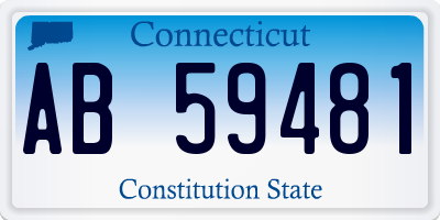 CT license plate AB59481
