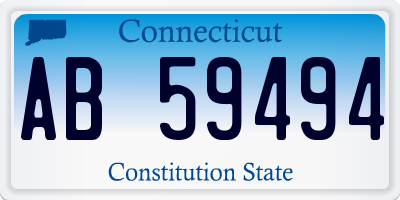 CT license plate AB59494