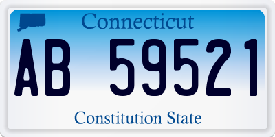 CT license plate AB59521