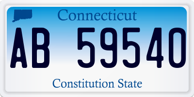 CT license plate AB59540