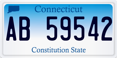 CT license plate AB59542