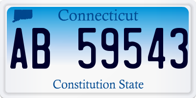 CT license plate AB59543