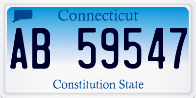 CT license plate AB59547