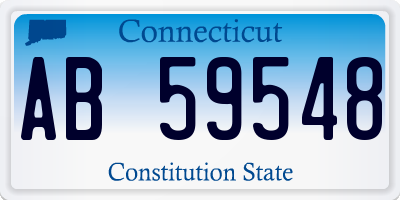 CT license plate AB59548