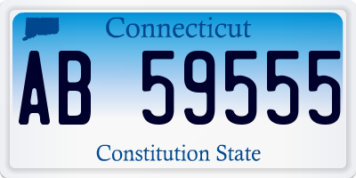 CT license plate AB59555