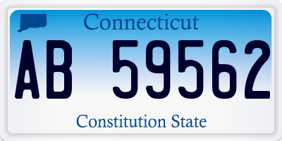 CT license plate AB59562