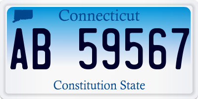 CT license plate AB59567