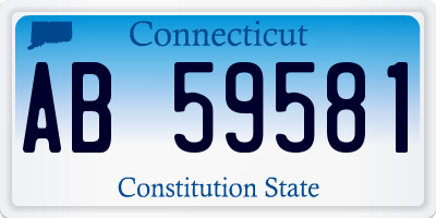 CT license plate AB59581