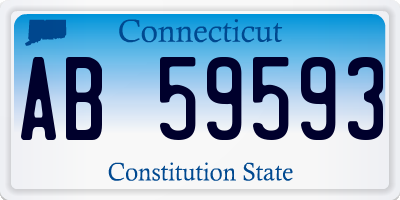 CT license plate AB59593