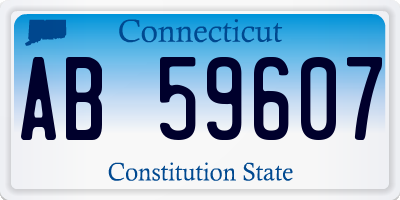 CT license plate AB59607