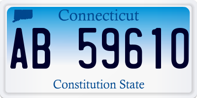 CT license plate AB59610