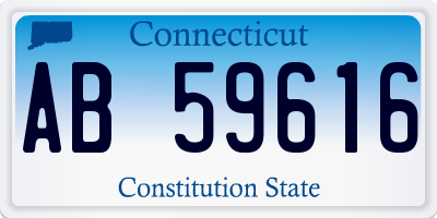 CT license plate AB59616