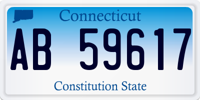 CT license plate AB59617