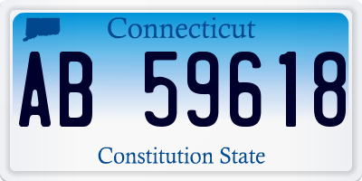 CT license plate AB59618
