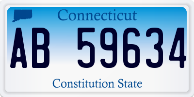 CT license plate AB59634
