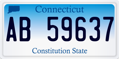 CT license plate AB59637