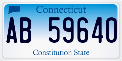 CT license plate AB59640