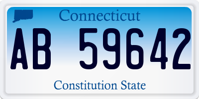 CT license plate AB59642