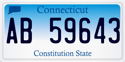 CT license plate AB59643