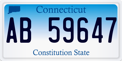 CT license plate AB59647