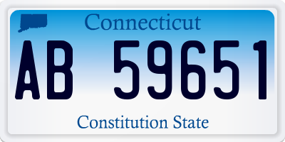 CT license plate AB59651