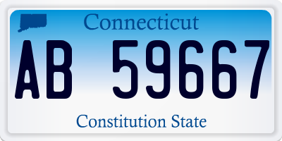 CT license plate AB59667