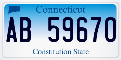 CT license plate AB59670