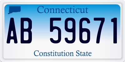 CT license plate AB59671