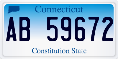 CT license plate AB59672