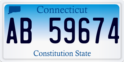 CT license plate AB59674