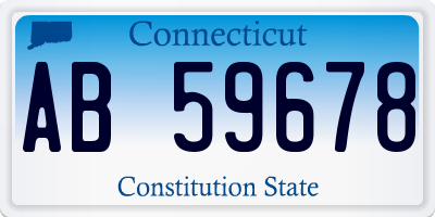 CT license plate AB59678