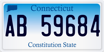 CT license plate AB59684