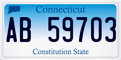 CT license plate AB59703