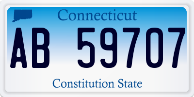 CT license plate AB59707