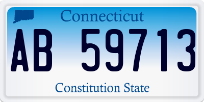 CT license plate AB59713