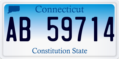 CT license plate AB59714