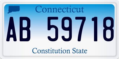 CT license plate AB59718