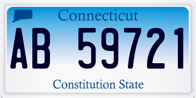 CT license plate AB59721