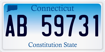 CT license plate AB59731