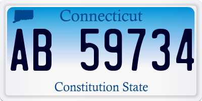 CT license plate AB59734