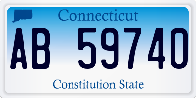 CT license plate AB59740