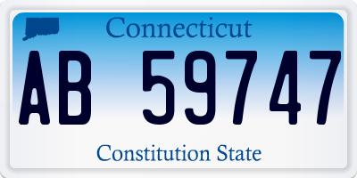CT license plate AB59747