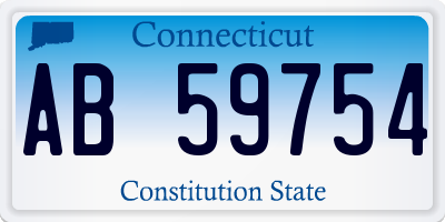 CT license plate AB59754