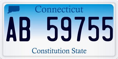 CT license plate AB59755