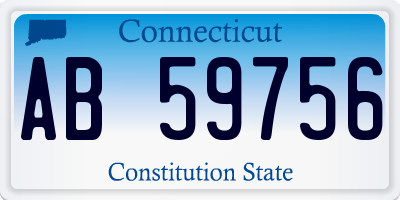 CT license plate AB59756