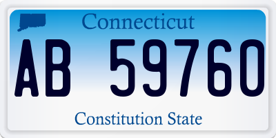 CT license plate AB59760