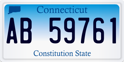 CT license plate AB59761