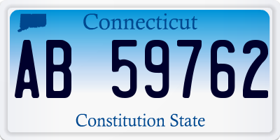 CT license plate AB59762